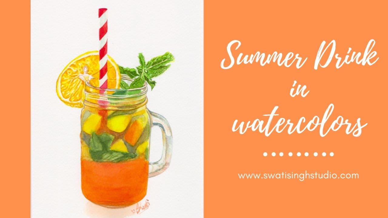 Summer Drink in watercolor