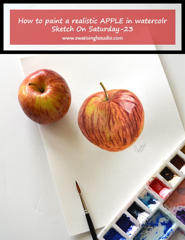 Apple in watercolor