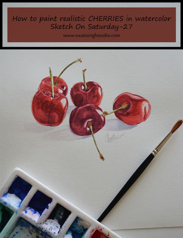 Cherries in watercolor