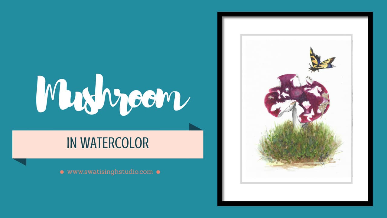 Mushroom in watercolour