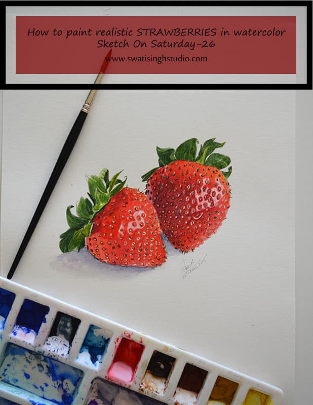 Strawberries in watercolor