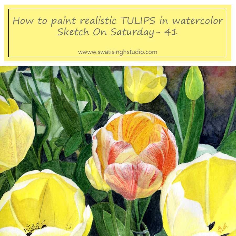 Spring-Tulips in watercolor